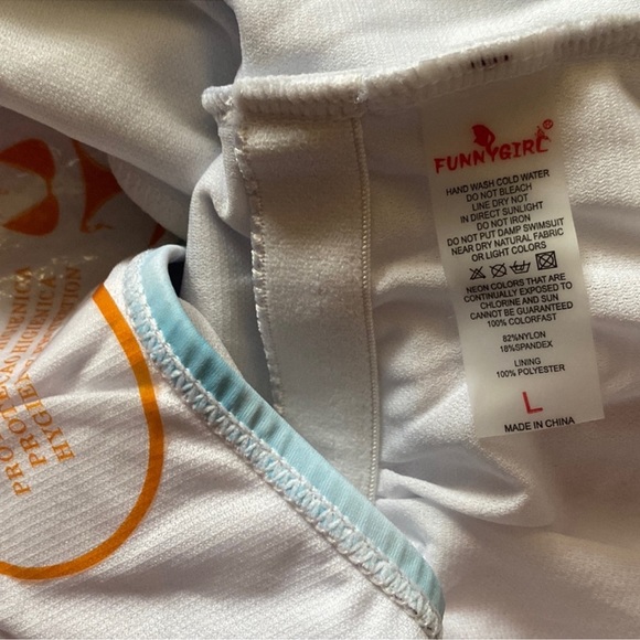 New! FUNNY GIRL Tie Dye Letter Graphic One-piece - Picture 8 of 9